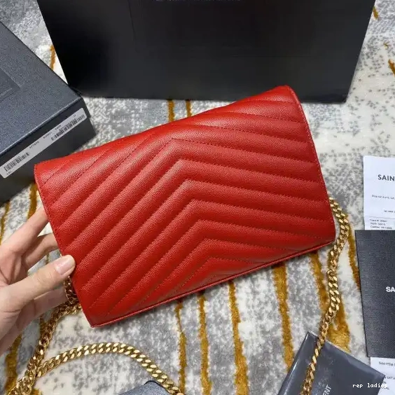 Repzbay REP MATELASSÉ CHAIN CASSANDRE WALLET YSL 0507